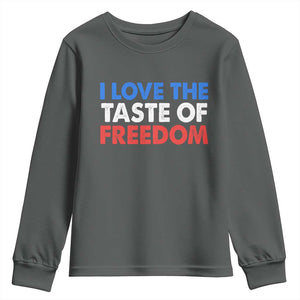 I Love The Taste Of Freedom Matching Couple Youth Sweatshirt Funny Patriotic Red White and Blue 4th of July