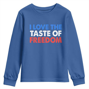 I Love The Taste Of Freedom Matching Couple Youth Sweatshirt Funny Patriotic Red White and Blue 4th of July
