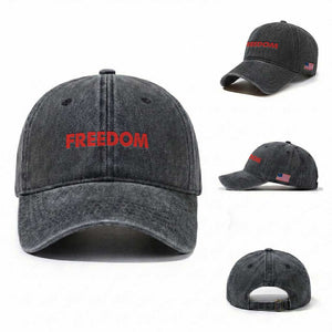 I'm Freedom Matching Couple Washed Cotton Baseball Cap Funny Patriotic Red White and Blue 4th of July