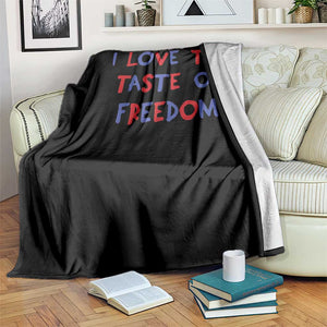 I Love The Taste Of Freedom Americana Matching Couple Throw Blanket Funny Patriotic Red White and Blue 4th of July TS02 Print Your Wear