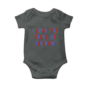 I Love The Taste Of Freedom Americana Matching Couple Baby Onesie Funny Patriotic Red White and Blue 4th of July TS02 Dark Heather Print Your Wear