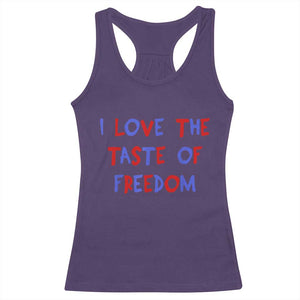 I Love The Taste Of Freedom Americana Matching Couple Racerback Tank Top Funny Patriotic Red White and Blue 4th of July