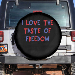 I Love The Taste Of Freedom Americana Matching Couple Spare Tire Cover Funny Patriotic Red White and Blue 4th of July TS02 No hole Black Print Your Wear