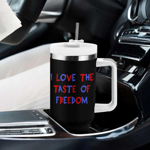 I Love The Taste Of Freedom Americana Matching Couple Tumbler With Handle Funny Patriotic Red White and Blue 4th of July TS02 Print Your Wear