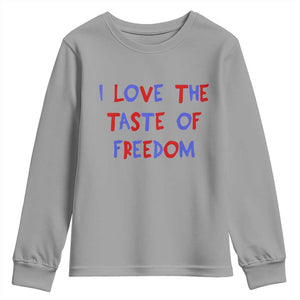 I Love The Taste Of Freedom Americana Matching Couple Youth Sweatshirt Funny Patriotic Red White and Blue 4th of July