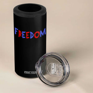I'm Freedom Americana Matching Couple 4 in 1 Can Cooler Tumbler Funny Patriotic Red White and Blue 4th of July TS02 Print Your Wear