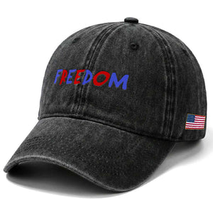 I'm Freedom Americana Matching Couple Washed Cotton Baseball Cap Funny Patriotic Red White and Blue 4th of July