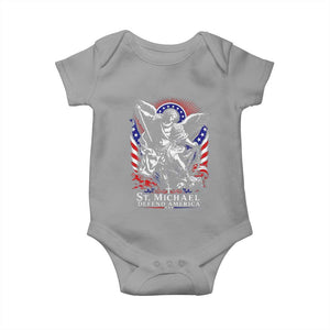 St Michael Defend America Archangel Graphic Baby Onesie Christian Faith Patriotic