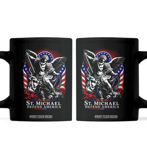 St Michael Defend America Archangel Graphic Coffee Mug Christian Faith Patriotic