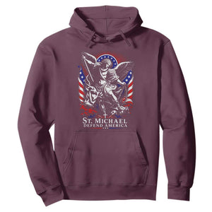 St Michael Defend America Archangel Graphic Hoodie Christian Faith Patriotic