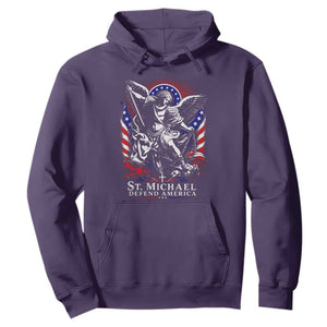 St Michael Defend America Archangel Graphic Hoodie Christian Faith Patriotic