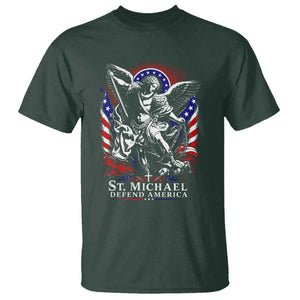 St Michael Defend America Archangel Graphic T Shirt Christian Faith Patriotic