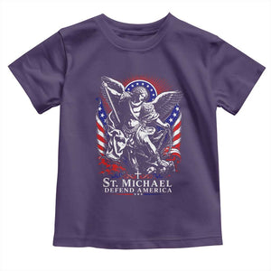 St Michael Defend America Archangel Graphic Toddler T Shirt Christian Faith Patriotic