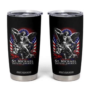 St Michael Defend America Archangel Graphic Tumbler Cup Christian Faith Patriotic