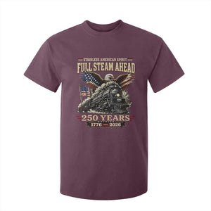 Full Steam Ahead Patriotic Bald Eagle T Shirt For Kid Vintage Stainless American Spirit Steam Locomotive Heritage