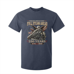 Full Steam Ahead Patriotic Bald Eagle T Shirt For Kid Vintage Stainless American Spirit Steam Locomotive Heritage
