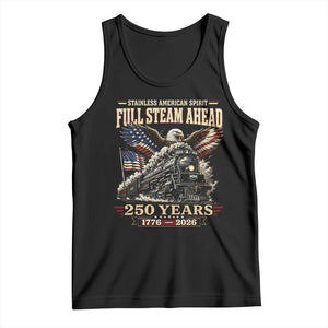 Full Steam Ahead Patriotic Bald Eagle Tank Top Vintage Stainless American Spirit Steam Locomotive Heritage TS02 Black Print Your Wear