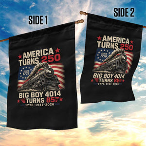 America Turns 250 Steam Locomotive Turns 85 Garden Flag Vintage Railroad Steam Engine 85th USA 250th Anniversary TS02 Print Your Wear