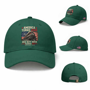 America Turns 250 Steam Locomotive Turns 85 Baseball Cap Vintage Railroad Steam Engine 85th USA 250th Anniversary