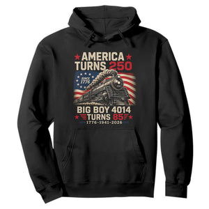 America Turns 250 Steam Locomotive Turns 85 Hoodie Vintage Railroad Steam Engine 85th USA 250th Anniversary
