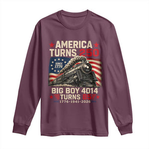 America Turns 250 Steam Locomotive Turns 85 Long Sleeve Shirt Vintage Railroad Steam Engine 85th USA 250th Anniversary