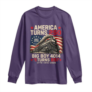 America Turns 250 Steam Locomotive Turns 85 Long Sleeve Shirt Vintage Railroad Steam Engine 85th USA 250th Anniversary