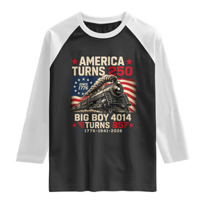 America Turns 250 Steam Locomotive Turns 85 Raglan Shirt Vintage Railroad Steam Engine 85th USA 250th Anniversary