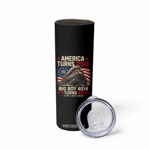 America Turns 250 Steam Locomotive Turns 85 Skinny Tumbler Vintage Railroad Steam Engine 85th USA 250th Anniversary TS02 Print Your Wear