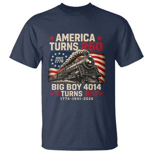 America Turns 250 Steam Locomotive Turns 85 T Shirt Vintage Railroad Steam Engine 85th USA 250th Anniversary