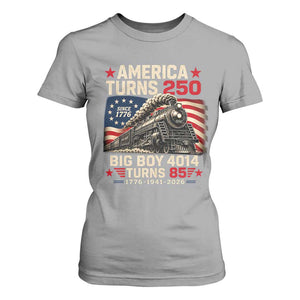 America Turns 250 Steam Locomotive Turns 85 T Shirt For Women Vintage Railroad Steam Engine 85th USA 250th Anniversary