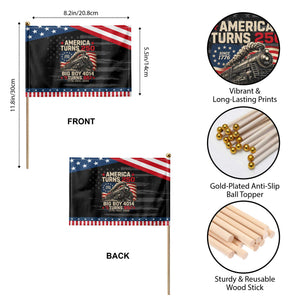 America Turns 250 Steam Locomotive Turns 85 Patriotic Handheld Flag Vintage Railroad Steam Engine 85th USA 250th Anniversary