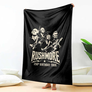 Rushmore 250th Birthday Tour Band Throw Blanket Presidents Rock Concert Historical Collages