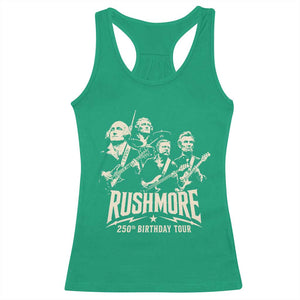 Rushmore 250th Birthday Tour Band Racerback Tank Top Presidents Rock Concert Historical Collages
