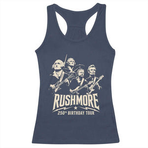 Rushmore 250th Birthday Tour Band Racerback Tank Top Presidents Rock Concert Historical Collages