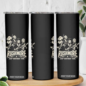 Rushmore 250th Birthday Tour Band Skinny Tumbler Presidents Rock Concert Historical Collages