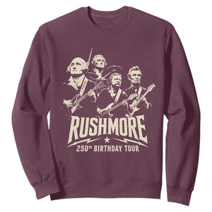 Rushmore 250th Birthday Tour Band Sweatshirt Presidents Rock Concert Historical Collages