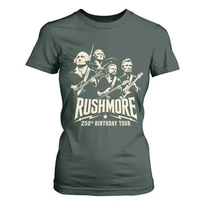 Rushmore 250th Birthday Tour Band T Shirt For Women Presidents Rock Concert Historical Collages