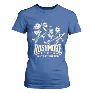 Rushmore 250th Birthday Tour Band T Shirt For Women Presidents Rock Concert Historical Collages