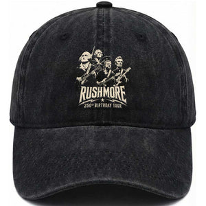 Rushmore 250th Birthday Tour Band Washed Cotton Baseball Cap Presidents Rock Concert Historical Collages