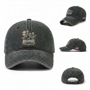 Rushmore 250th Birthday Tour Band Washed Cotton Baseball Cap Presidents Rock Concert Historical Collages