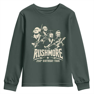 Rushmore 250th Birthday Tour Band Youth Sweatshirt Presidents Rock Concert Historical Collages
