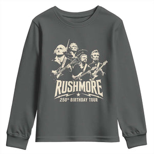 Rushmore 250th Birthday Tour Band Youth Sweatshirt Presidents Rock Concert Historical Collages