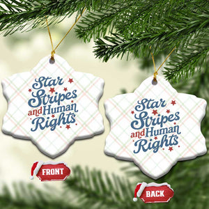 Stars and Stripes and Human Rights Ceramic Ornament Progressive Patriotic Equality Modern Patriot