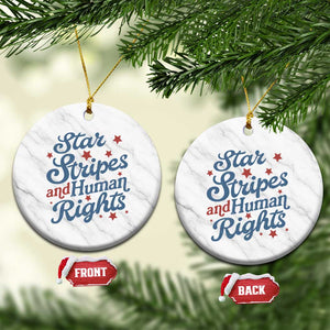 Stars and Stripes and Human Rights Ceramic Ornament Progressive Patriotic Equality Modern Patriot