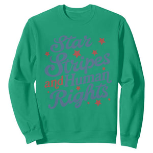 Stars and Stripes and Human Rights Sweatshirt Progressive Patriotic Equality Modern Patriot