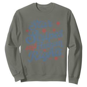 Stars and Stripes and Human Rights Sweatshirt Progressive Patriotic Equality Modern Patriot