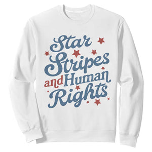 Stars and Stripes and Human Rights Sweatshirt Progressive Patriotic Equality Modern Patriot