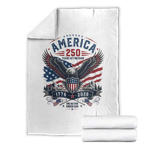 250 Years of Freedom Patriotic Eagle Throw Blanket One Nation Under God 1776-2026 250th Anniversary