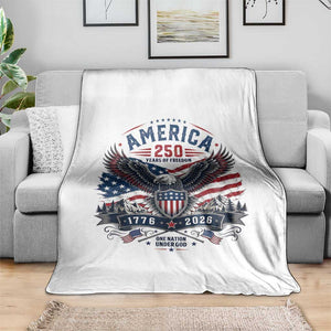 250 Years of Freedom Patriotic Eagle Throw Blanket One Nation Under God 1776-2026 250th Anniversary