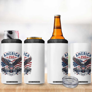 250 Years of Freedom Patriotic Eagle 4 in 1 Can Cooler Tumbler One Nation Under God 1776-2026 250th Anniversary